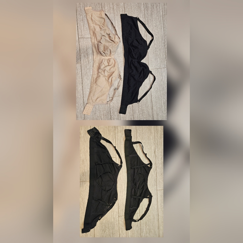 Kindred Bravely Black and Tan Comfort Bras Large Busty